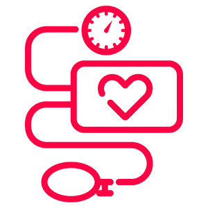 high blood pressure icon red